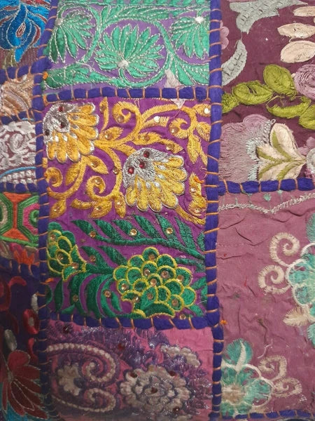 Indian 20"Square Purple Pillows Home Decor Sofa Patchwork Floor Cushion Cover