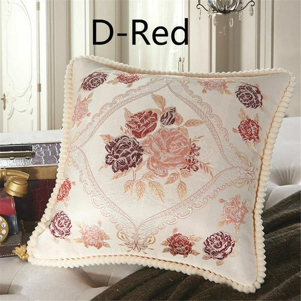 Luxury European Jacquard Throw Pillow Cover Sofa Bed Cushion Case Home Decor