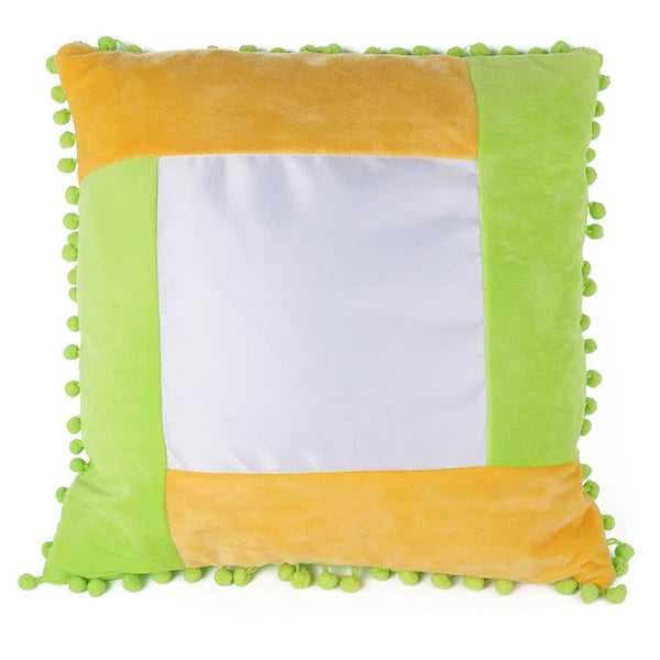 10pcs Sublimation Blank Pillowcase Multicolor Plush Sofa Cushion Cover with Ball