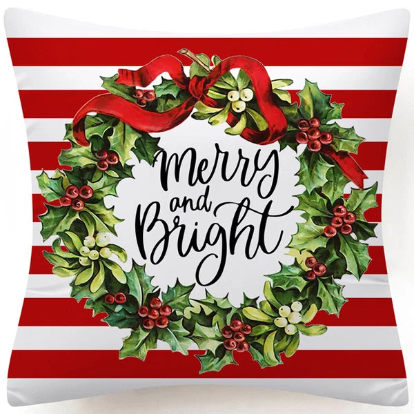 Throw PILLOW COVERS Christmas Decorative Xmas TWO-Sided Sofa Cushion Case 18x18"