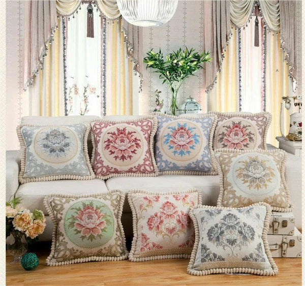 Luxury European Jacquard Throw Pillow Cover Sofa Bed Cushion Case Home Decor