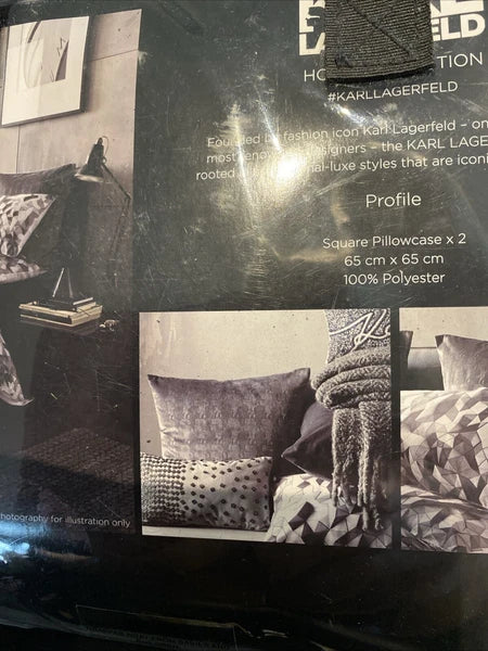 KARL LAGERFELD "Profile"  bed cushion cover  ~ in GREY -velour ~ or for sofa!