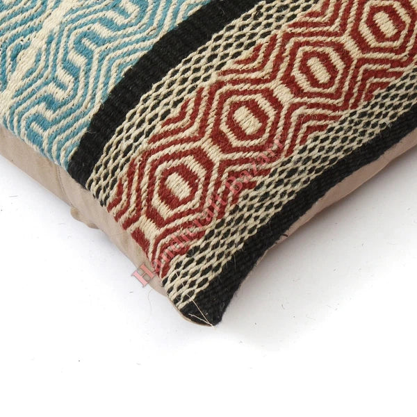 Hallway Docor Sofa Sham Pillowcase Indian Kilim Cushion Cover 2 Pc Wool jute 18"