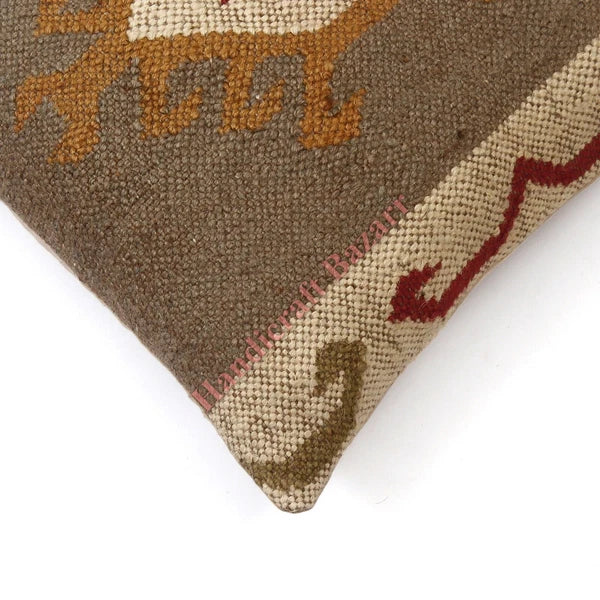 Hallway Docor Sofa Sham Pillowcase Indian Kilim Cushion Cover 2 Pc Wool jute 18"