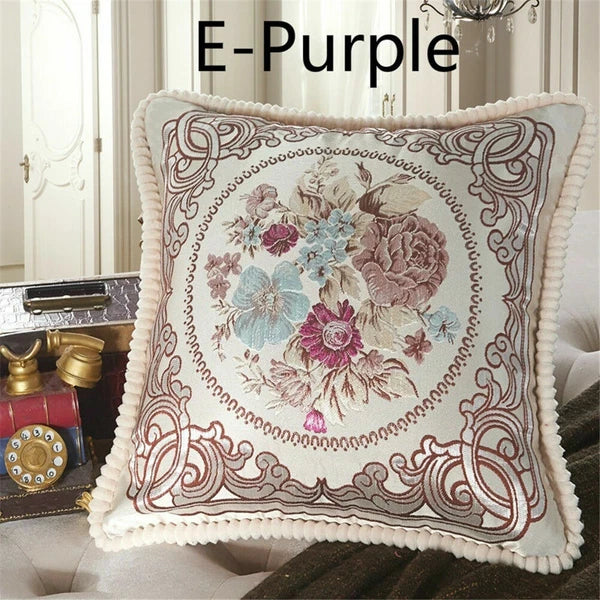 Luxury European Jacquard Throw Pillow Cover Sofa Bed Cushion Case Home Decor