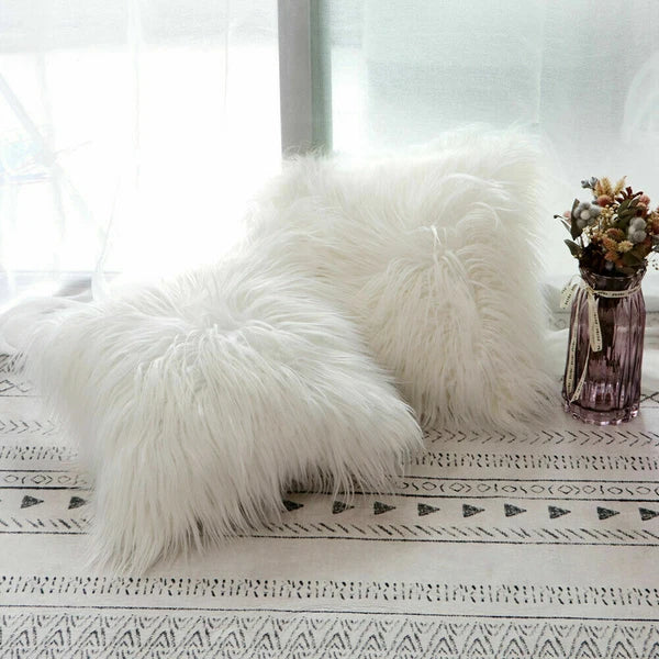 Soft  Faux Fur Fluffy Pillow Case Plush Cushion Cover Throw Sofa Bed Home Decor