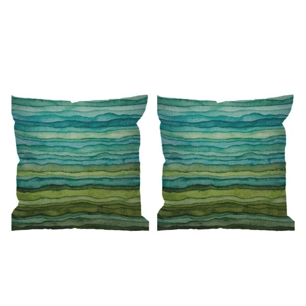 2 Flower Print Pillow Case Polyester Fiber Sofa Bed Decorations Cushion Covers