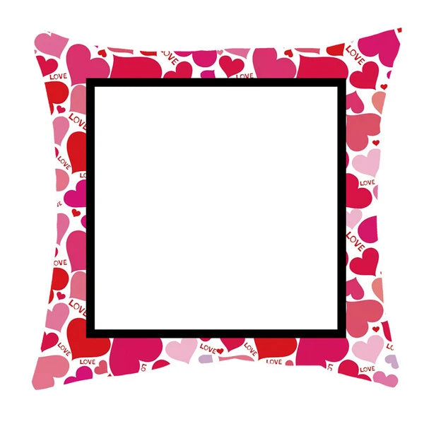 DIY Pink Heart Love Gift Sofa Bed Cushion Cover Sublimation Blank Home Decor