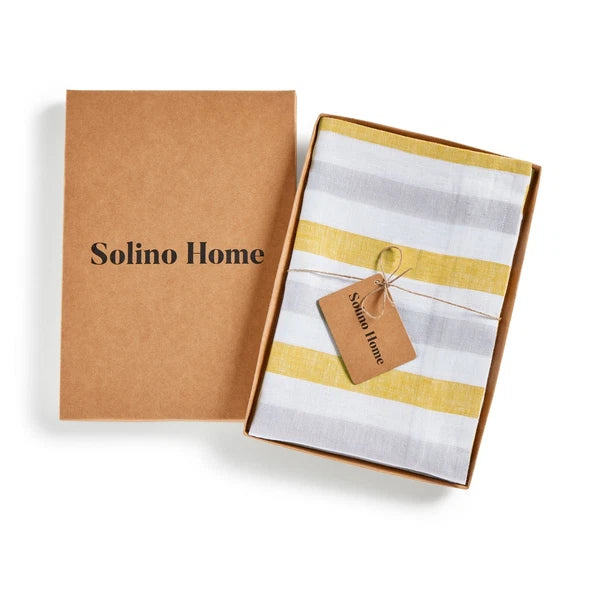 Solino Home Square Linen Pillow Cover for Cushion Couch, Sofa Bed, Santa Barbara