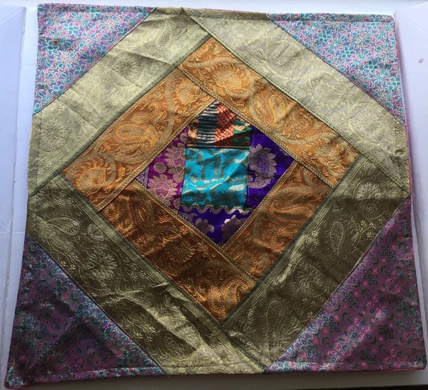 One Home Decor Silk Cushion Cover Patchwork Square Sofa Pillow Case Cover India