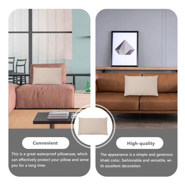 2 Pcs Waterproof Throw Pillowcase Sofa Covers Couch Cushion Simple
