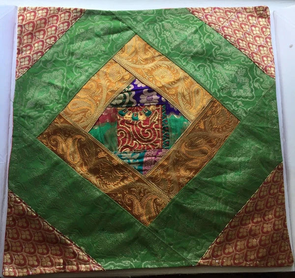 One Home Decor Silk Cushion Cover Patchwork Square Sofa Pillow Case Cover India