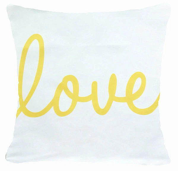 Yellow Throw PILLOW COVER 2-Sided Gray White Decorative Sofa Cushion Case 18x18"