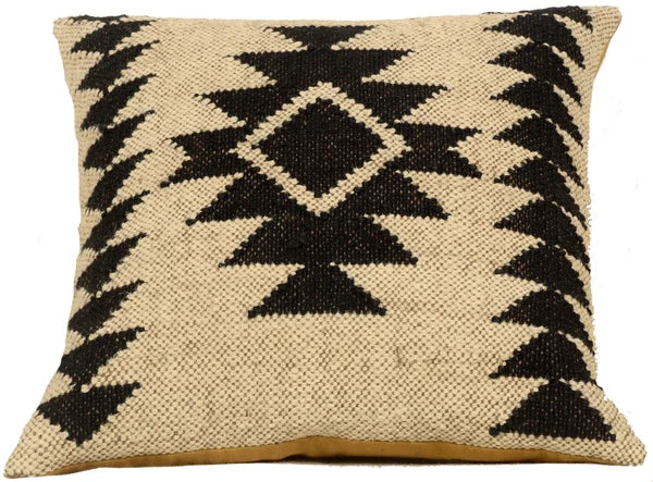 Handwoven Woll Jute Cushion Cover 18x18 Vinatge Sofa Pillow Case Kilim Chair Pad