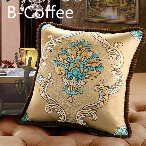 Luxury European Jacquard Throw Pillow Cover Sofa Bed Cushion Case Home Decor