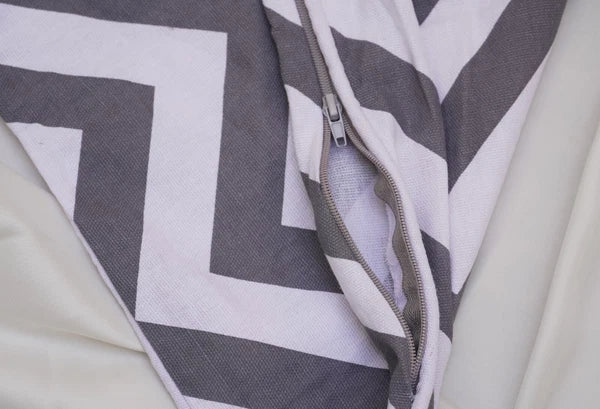 Chevron Cushion Covers 100% Cotton Zigzag Style Home Sofa Outdoor Décor 18x18''.