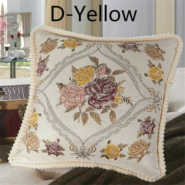 Luxury European Jacquard Throw Pillow Cover Sofa Bed Cushion Case Home Decor