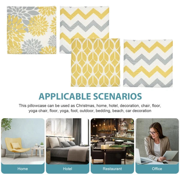 4 Pcs Pillow Case Office Decorative Pillowcase Sofa Bed Cushion Cover
