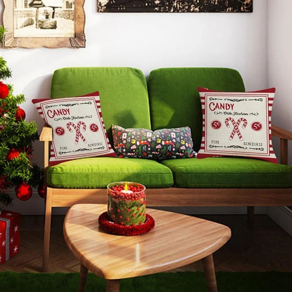 Stripe Candy Christmas Pillowcase Christmas Decor Sofa Cover Cushion Cover