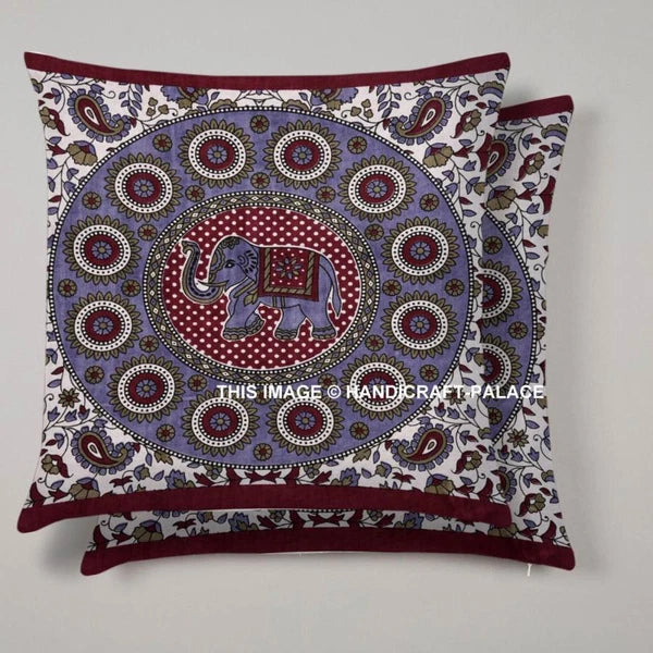 Indian Peacock Mandala Cushion Cover Square Floor Pillow Large Sofa Bed Decor