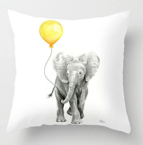 Yellow Throw PILLOW COVER 2-Sided Gray White Decorative Sofa Cushion Case 18x18"