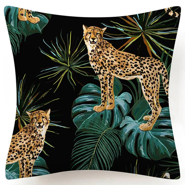 PILLOW COVER Landscape Leopard Decorative Sofa Bed Cushion Case 2-Sided 18x18"
