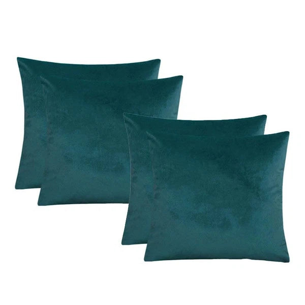 Short Velvet Cushion Covers – 4-Pack Soft Decorative Pillow Covers for Sofa