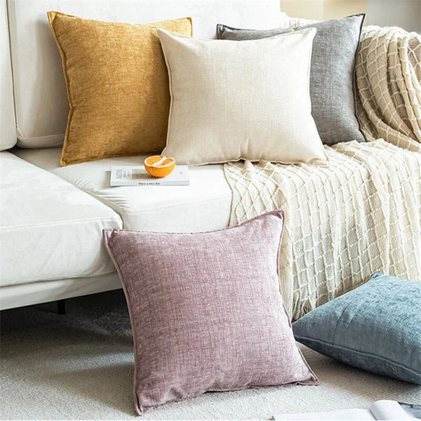 22x22in Chenille Fabric Throw Pillow Covers Sofa Bed Cushion Case Home Decor