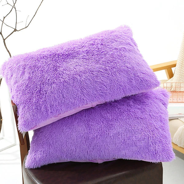 Faux Fur Fluffy Plush Throw Pillow Cases Shaggy Sofa Bed Cushion Cover 50x70cm