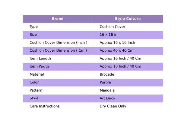 Home Decor 16 x 16 in Cushion Cover Brocade Jacquard Bohemian Pillow Case