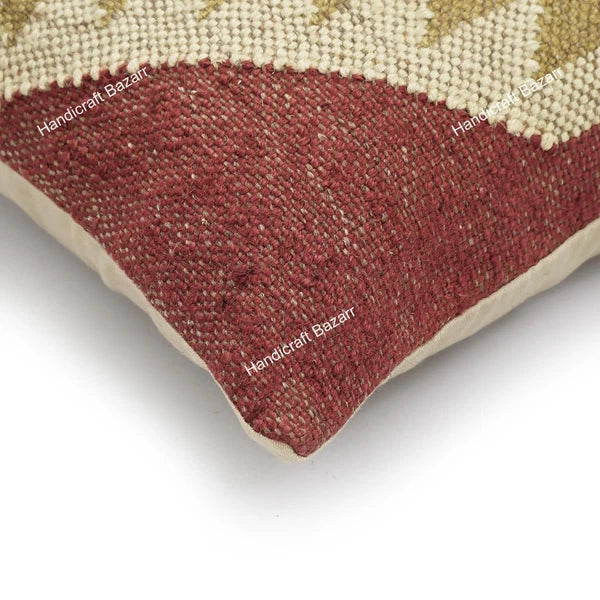 Indian Jute Cushion cover 18x18 inch Vinatge Handwoven Pillow Sham For Sofa chai