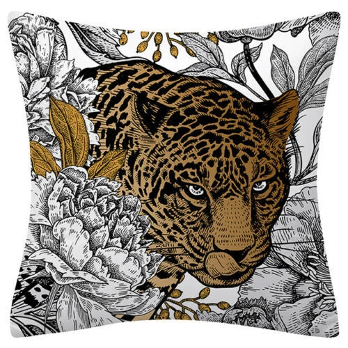 PILLOW COVER Landscape Leopard Decorative Sofa Bed Cushion Case 2-Sided 18x18"