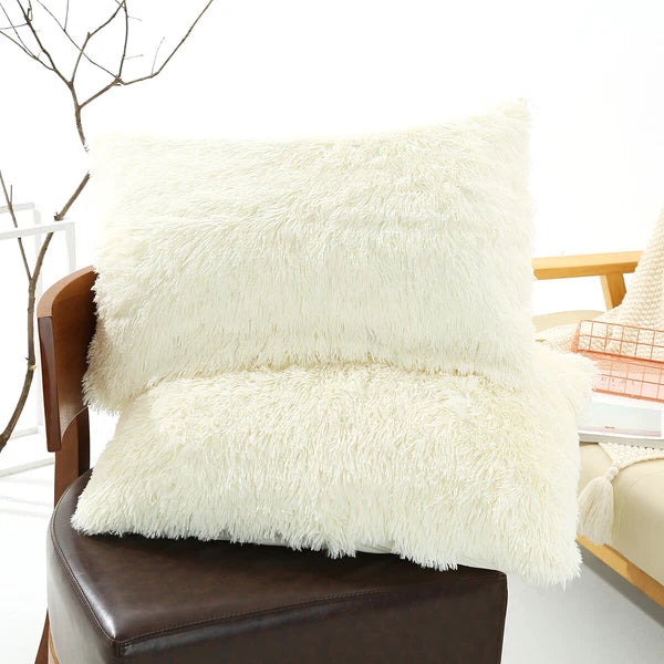 Faux Fur Fluffy Plush Throw Pillow Cases Shaggy Sofa Bed Cushion Cover 50x70cm