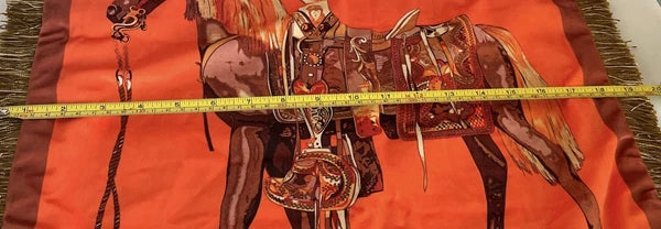 Throw Pillow Case Orange Velour Horse Sofa Decorative Cushion Cover 19x19