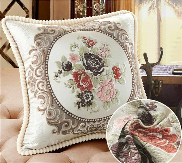 Luxury European Jacquard Throw Pillow Cover Sofa Bed Cushion Case Home Decor