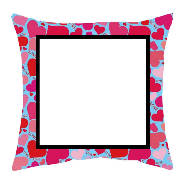 DIY Pink Heart Love Gift Sofa Bed Cushion Cover Sublimation Blank Home Decor