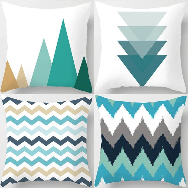 UK 4PCS SET POLYESTER CUSHION COVER PILLOW CASE HOME SOFA DECOR