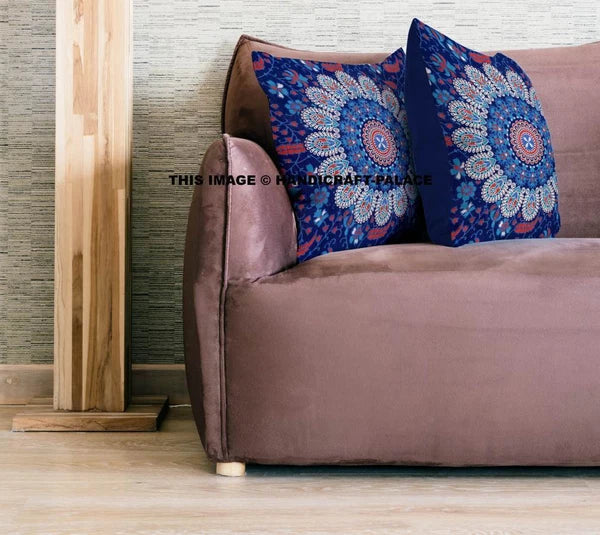 Indian Peacock Mandala Cushion Cover Square Floor Pillow Large Sofa Bed Decor