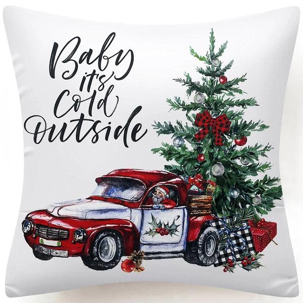 Throw PILLOW COVERS Christmas Decorative Xmas TWO-Sided Sofa Cushion Case 18x18"