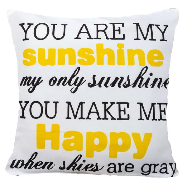 Yellow Throw PILLOW COVER 2-Sided Gray White Decorative Sofa Cushion Case 18x18"