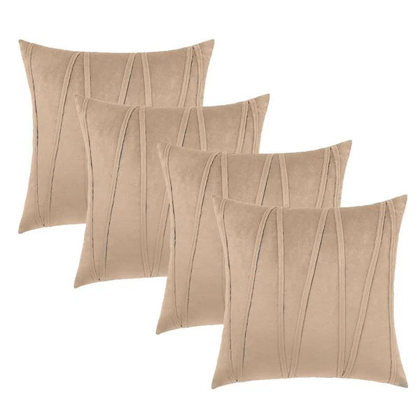 V Line Throw Pillow Covers – 4 Pack Decorative Cushion Cases for Sofa & Bed