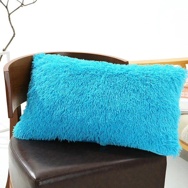 Faux Fur Fluffy Plush Throw Pillow Cases Shaggy Sofa Bed Cushion Cover 50x70cm