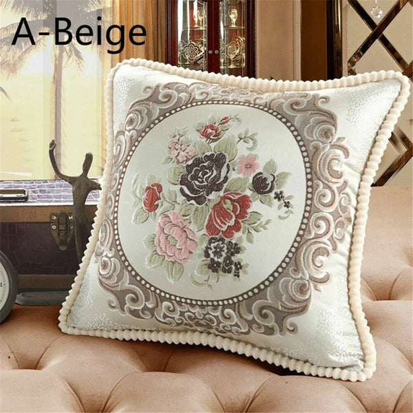 Luxury European Jacquard Throw Pillow Cover Sofa Bed Cushion Case Home Decor