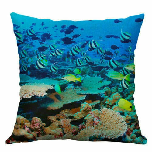 Cushion 18"Retro Pillow Decor Animal Home Cover Sea Case Sofa Throw