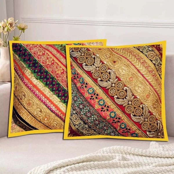 16"-2 Handmade Patchwork Ethnic Sofa Pillow Cushion Cover Living Room / Bedroom