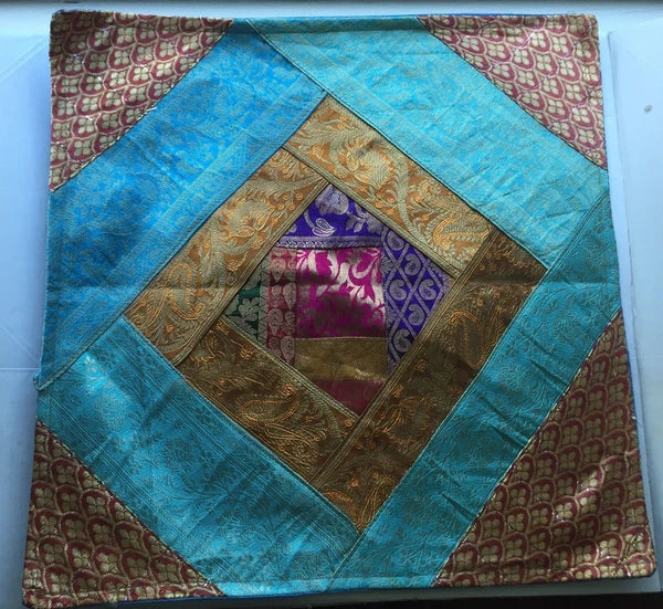 One Home Decor Silk Cushion Cover Patchwork Square Sofa Pillow Case Cover India