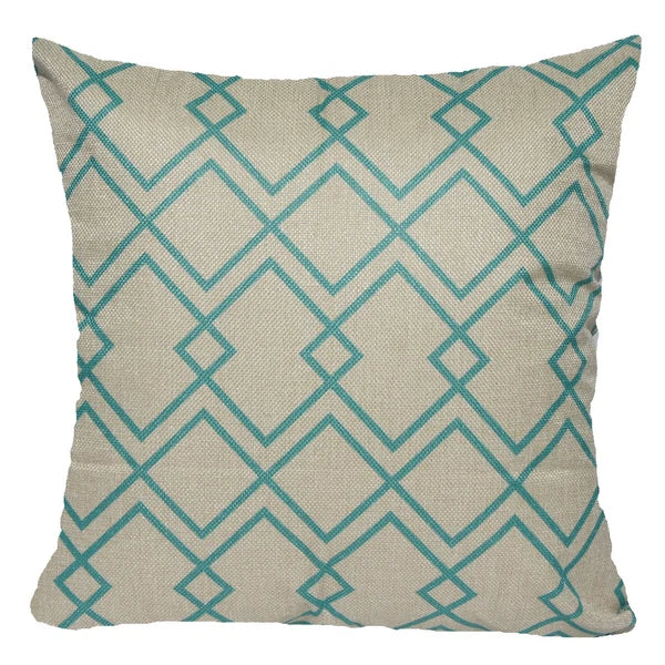 Vintage Turquoise Linen PILLOW COVER Sofa Home Decor Bed Cushion Case 18x18" USA
