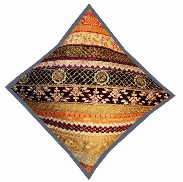 16" SET OF 2 PC INDIAN HOME SOFA DECOR THROW ACCENT FLOOR CUSHION PILLOW COVERS