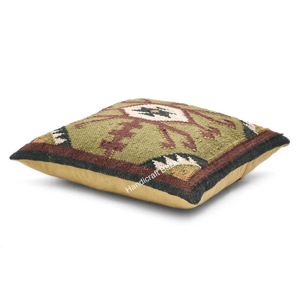 Indian Jute Cushion cover 18x18 inch Vinatge Handwoven Pillow Sham For Sofa chai