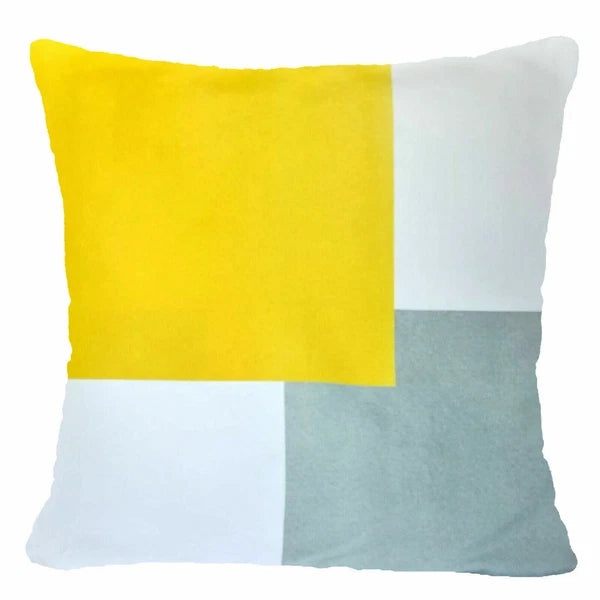 Yellow Throw PILLOW COVER 2-Sided Gray White Decorative Sofa Cushion Case 18x18"
